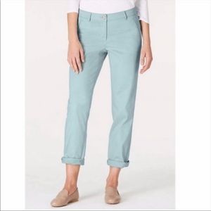 J. Jill Pant Trouser Khaki Light Blue Live-in Chino Spring Summer Beach 10 Tall